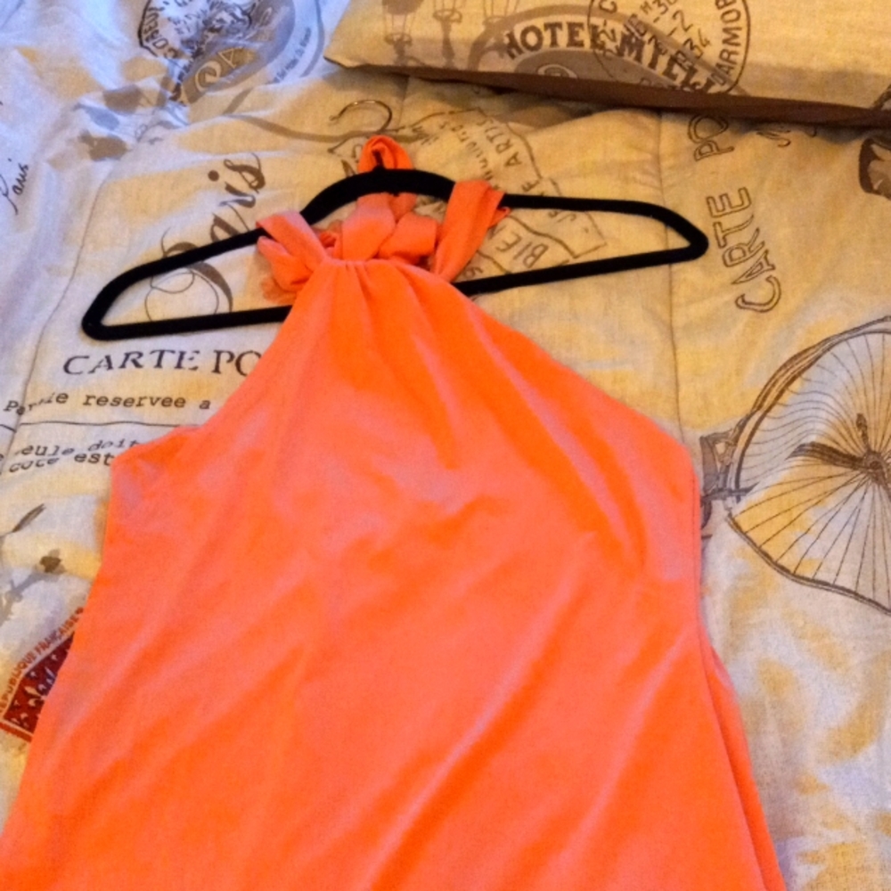 Venus coral halter dress